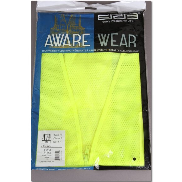 2 Aware Wear safety vests size 2XL Aware Wear S363P 61650 BRAND NEW!!! - Picture 3 of 4